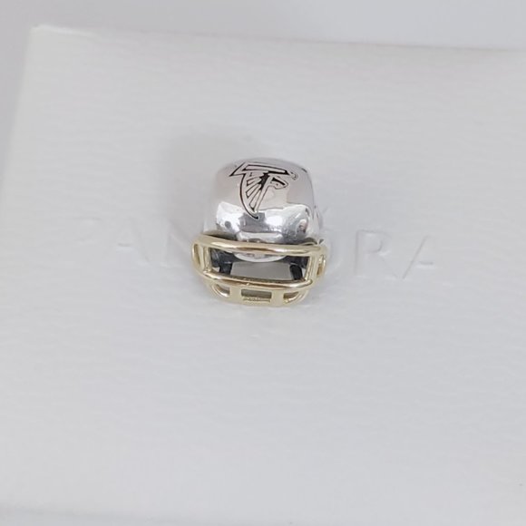 Pandora Atlanta Falcons NFL Football Helmet Charm 14K Gold and S925 Silver - Picture 2 of 10